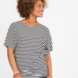 Agnes & Dora SS Dolman Black/Ivory Stripe